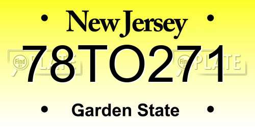 78TO271 New Jersey License Plate