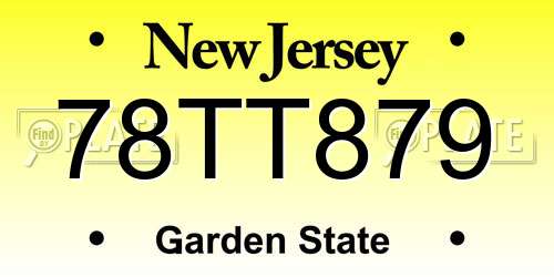 78TT879 New Jersey License Plate
