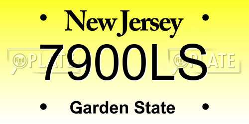 7900LS New Jersey License Plate