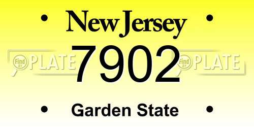 7902 New Jersey License Plate