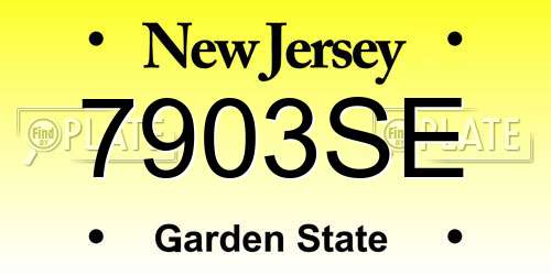 7903SE New Jersey License Plate
