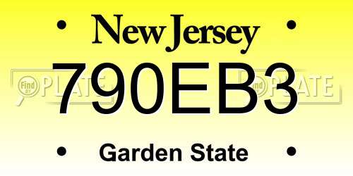 790EB3 New Jersey License Plate