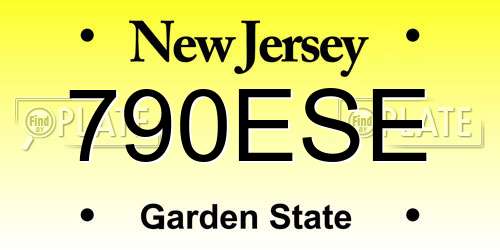 790ESE New Jersey License Plate