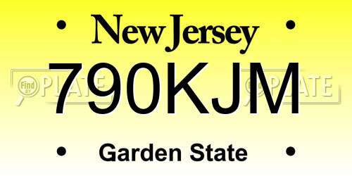 790KJM New Jersey License Plate