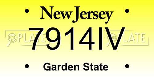 7914IV New Jersey License Plate