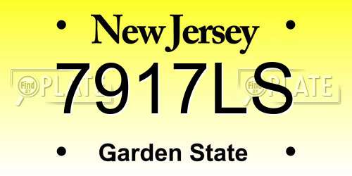 7917LS New Jersey License Plate