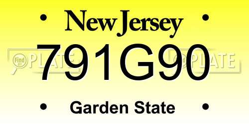 791G90 New Jersey License Plate