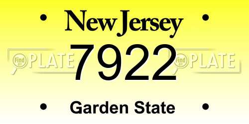 7922 New Jersey License Plate