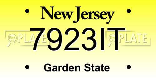 7923IT New Jersey License Plate
