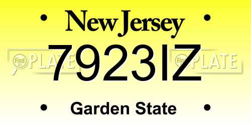 7923IZ New Jersey License Plate