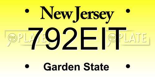 792EIT New Jersey License Plate