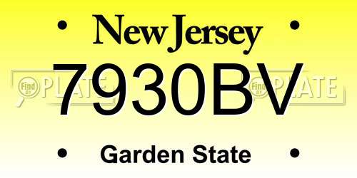 7930BV New Jersey License Plate