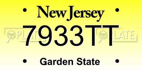 7933TT New Jersey License Plate