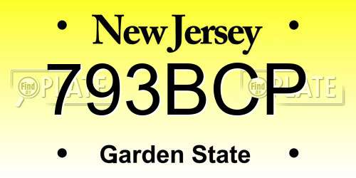 793BCP New Jersey License Plate