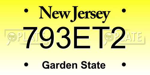 793ET2 New Jersey License Plate