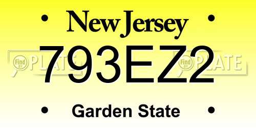 793EZ2 New Jersey License Plate