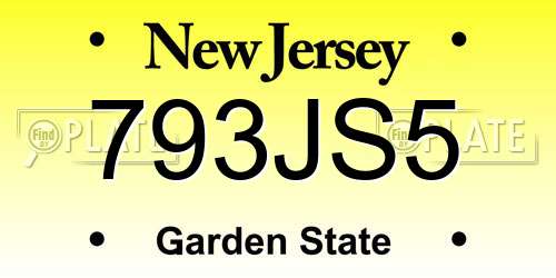 793JS5 New Jersey License Plate