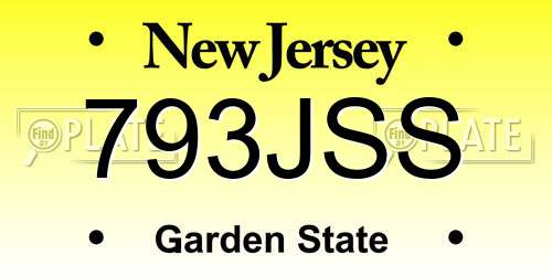 793JSS New Jersey License Plate