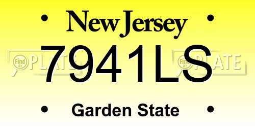 7941LS New Jersey License Plate