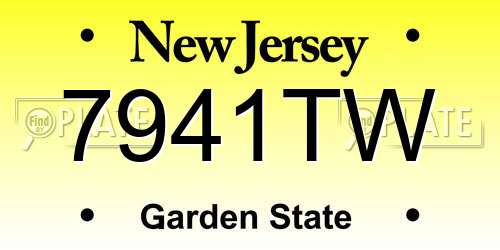 7941TW New Jersey License Plate