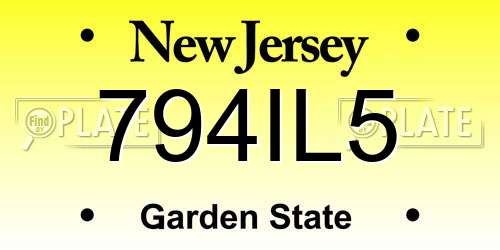 794IL5 New Jersey License Plate