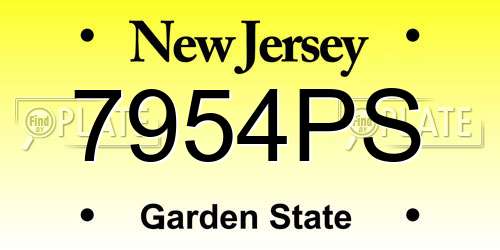 7954PS New Jersey License Plate