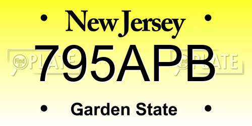 795APB New Jersey License Plate