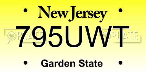 795UWT New Jersey License Plate