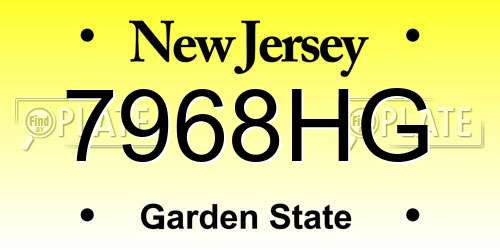 7968HG New Jersey License Plate