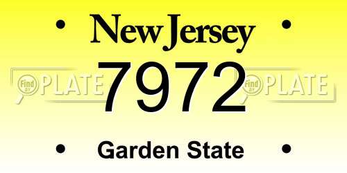 7972 New Jersey License Plate