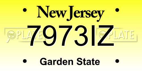 7973IZ New Jersey License Plate
