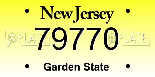79770 New Jersey License Plate