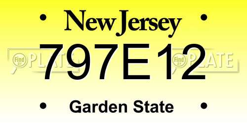 797E12 New Jersey License Plate