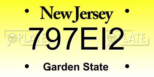 797EI2 New Jersey License Plate