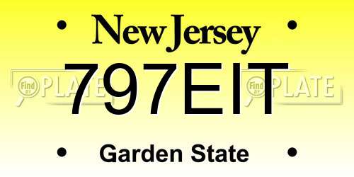 797EIT New Jersey License Plate