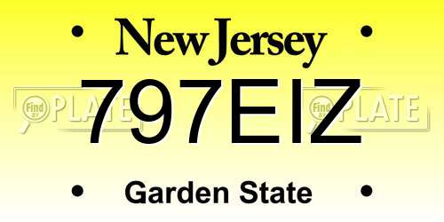 797EIZ New Jersey License Plate