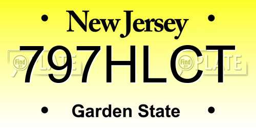 797HLCT New Jersey License Plate
