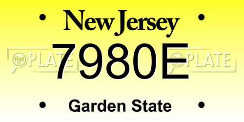 7980E New Jersey License Plate