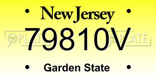 79810V New Jersey License Plate