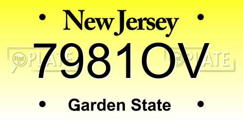 7981OV New Jersey License Plate