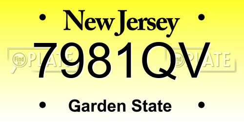 7981QV New Jersey License Plate