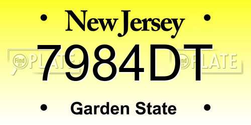 7984DT New Jersey License Plate