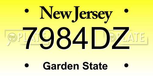7984DZ New Jersey License Plate