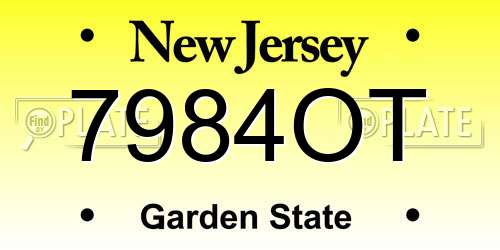 7984OT New Jersey License Plate