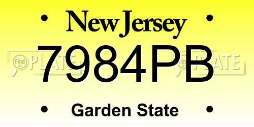 7984PB New Jersey License Plate