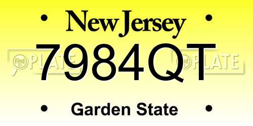7984QT New Jersey License Plate