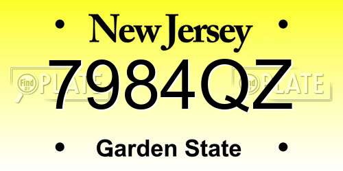 7984QZ New Jersey License Plate