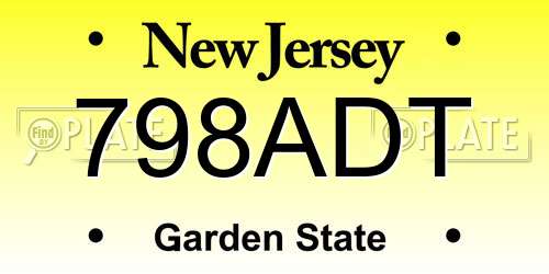 798ADT New Jersey License Plate