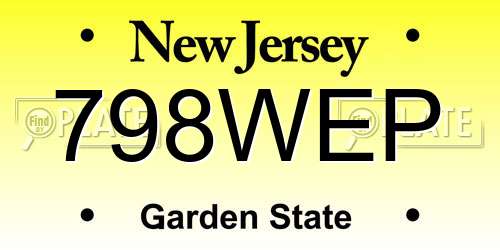 798WEP New Jersey License Plate
