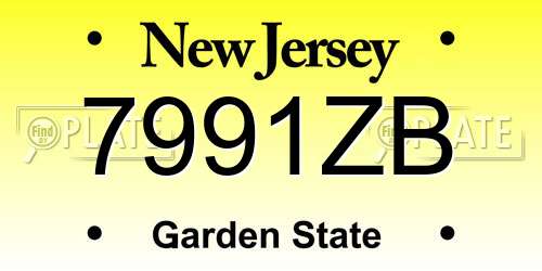 7991ZB New Jersey License Plate